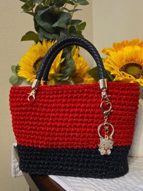 Handcrafted Crochet Handbag With Charm - NWT